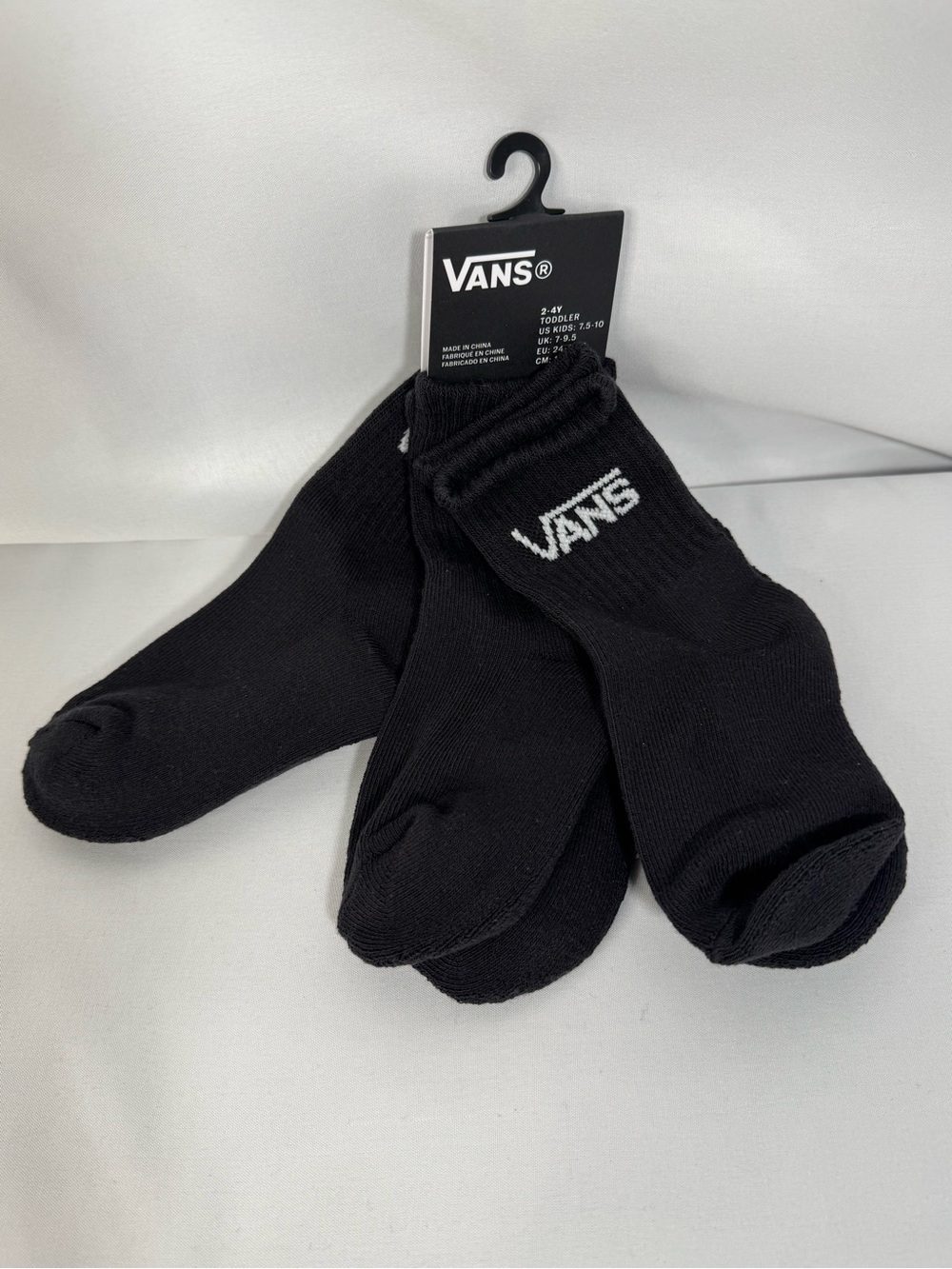 Vans Black Ankle Crew Logo Socks - 3 Pack